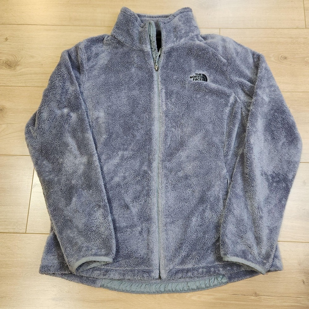 The North Face Osito Jacket Womens Large Gray Plush Fleece Full Zip Outdoor - Picture 1 of 11